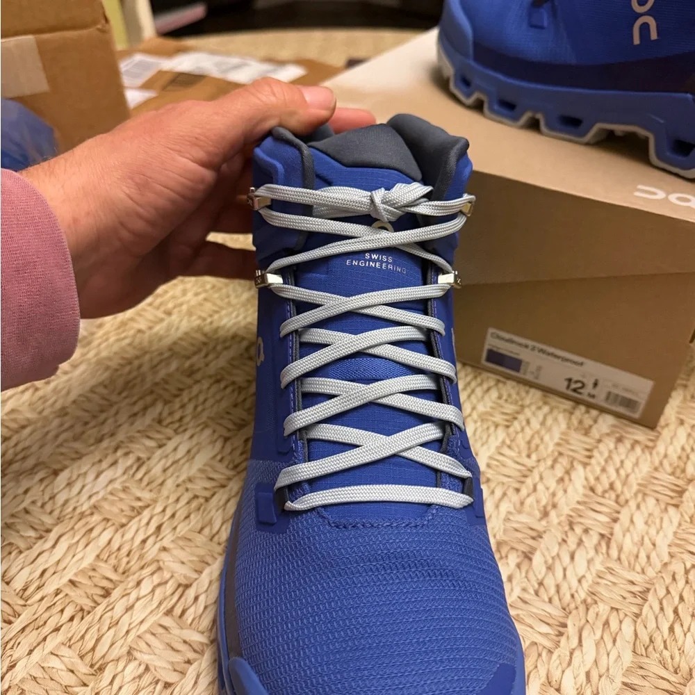 On Running Cloudrock Waterproof 2 Men's Boots in Indigo/Cobalt